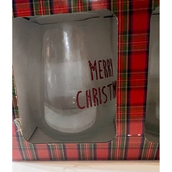 NEW Christmas Holiday Stemless Wine Glasses Winterberry Lane Set of 4 - Picture 4 of 9